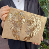 Payet Kanat İşlemeli Jüt Hasır Clutch