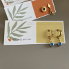 Çelik Nazar Boncuklu Gold Mini Küpe