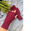 Trendy Bordo Parmaksız Eldiven