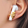 Airpods Tutucu Tasarım Gümüş Küpe