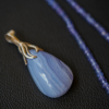 Blue Lace Agate Kolye Ucu 