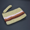 El Yapımı Örgü Clutch Şeritli Krem Çok Renkli - 5