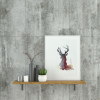 Mini Art Geyik Orjinal Suluboya Dijital Baskı Resim Yeni Ev Kutlaması