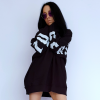 Tasarım Unisex Oversize Siyah Boya Detaylı Sweatshirt