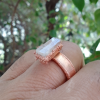 Doğal Lila Topaz Taşlı Kristal Yüzük