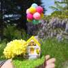 Dekoratif Sarı Uçan Balon Ev 