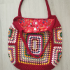 Kırmızı Motif Örgü Çanta