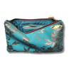 Golden Green Clutch - İçi Cepli, Altın İşlemeli Yeşil Çiçek Desenli Çanta
