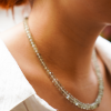 Beautiful Faceted Green Amethyst With Sterling Silver Kolye