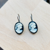 Antika Cameo Gümüş Küpe