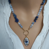Lapis Lazuli Akik Lacivert Göz Kolye 