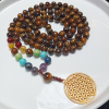 Orjinal Kaplan Gözü 7 Çakra Taşlı Meditasyon Mala Kolye 108'li - Balance Jewelry 