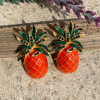 Turuncu Ananas Küpe