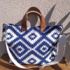 Lacivert Aztek Tote Bag