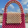 Pembe Krem Boncuk El Çantası