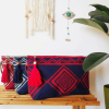 Lacivert Kırmızı Bohem Clutch