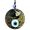 Luvi Glass 16 Cm Nazarlı Kedi Desen Cam Duvar Süsü