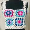 Motifli Crop Coton Ip El Işi  