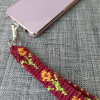 Örgü Papatya Desenli Anahtarlık- Telefon Askısı- Phone Charm