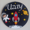 Uzay Macerası Ahşap Kapı Süsü