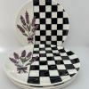 Lavanta Desenli, Damalı Çini Tabak Seti, 4lü Set