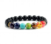 7 Çakra Doğal Taşlı Yoga Burç Bilekliği- Cam Oniks- Zamak- Balance Jewelry