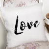 Love Yazı Desenli Dijital Baskılı Dekoratif Yastık Kırlent Kılıfı