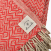 Huali Geleneksel Dokuma Kırmızı- Bej Zigzag Throw Koltuk Şalı 130x180 Cm 