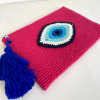 Fuşya Rengi Gözlü Clutch 