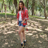 Kırmızı Pano Desenli Kimono Ceket