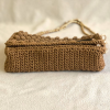 El Örgüsü Karamel Bubble Clutch Ve Omuz Çantası 