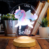 Unicorn Renkli Tek Boynuzlu At İsimli Kız Çocuk Odası Hediyesi Led Lamba, Unicorn Doğum Günü Parti Hediyesi
