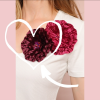 Bordo Çiçek Broş 