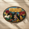 Welcome Duvar Panosu/çiçek Bahçesinde Oturan Kız