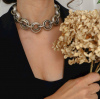 Gümüş Kaplama Halka Zincir Choker Kolye