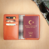 El Yapımı Pasaport Kılıfı (turuncu)