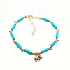 Turkuaz Doğal Taş Halhal Altın Kaplama Tasarım-kararmaz- Balance Jewelry