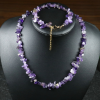 Kırık Ametist Doğal Taşı Kolye Bileklik Takımı- Altın Kaplama- Balance Jewelry