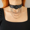 Hakiki Deri Siyah Choker Kolye