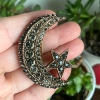 Füme Swarovski Ay Yıldız Broş