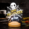 Cadılar Bayramı Halloween Hediyesi, Kişiye Özel Halloween Kuru Kafa Ve Örümcek Ağı Led Lamba, Işıklı Cadılar...