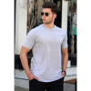 Erkek Slim Fit Pamuklu T-shirt 4951 Gri