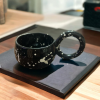 Lilies Atelier Kahverengi Bohem 3 Adet Puantiyeli El Yapımı Mug Kupa Set 120 Ml