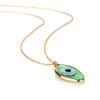 The Nero Design Kolye Göz Oval Evil Eye Yeşil Cam El İşçiliği