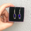 Mor Işıltılı Gümüş Kaplama Vintage Küpe