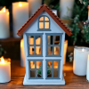 Kırmızı Çatılı Ev Tealight Mumluk 