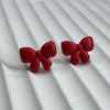 Yılbaşı Özel Mini Set Kurdele Ve Düğüm Polimer Kil Küpe