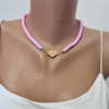 Kalpli Pembe Fimo Kolye