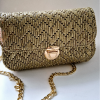 Altın Rengi Şık Gece Çantası / Gold Örgü Abiye Çanta / El Çantası / El Yapımı Clutch Çanta