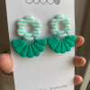 Parlak Çiçek Mint Küpe